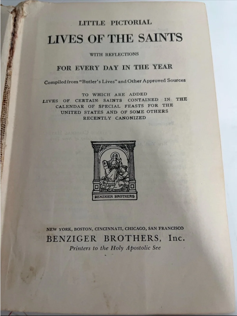 Little Pictorial Lives of the Saints - Red Cloth Hardcover Antique 1925